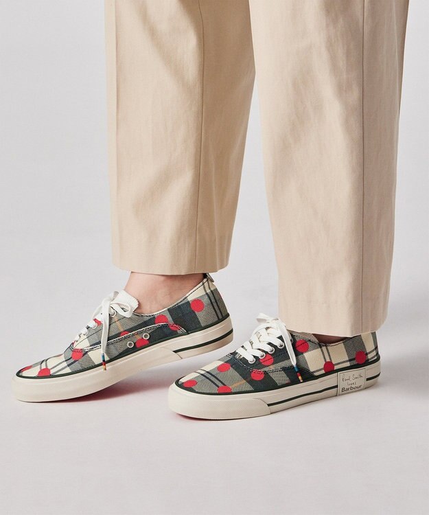 Paul Smith Paul Smith Loves Barbour キャンバススニーカー グリーン