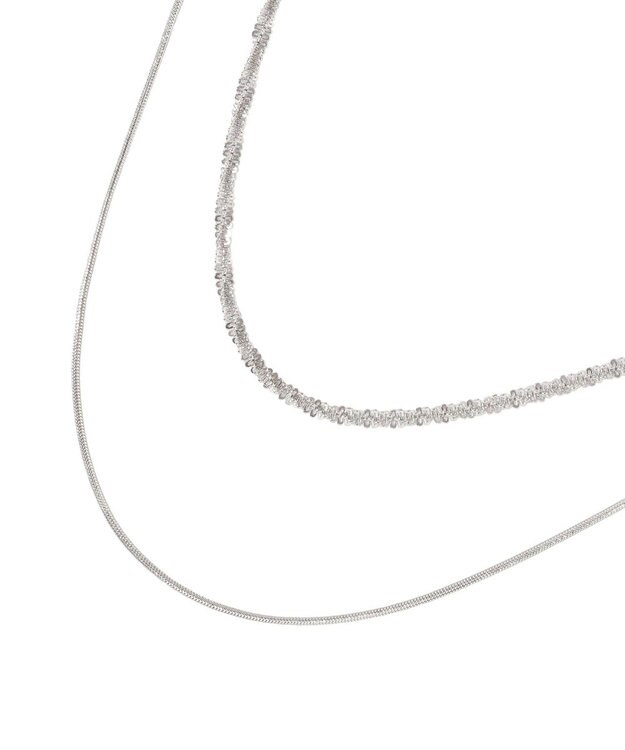 AMERICAN HOLIC 【ステンレス】モールライクチェーン２連ネックレス Silver