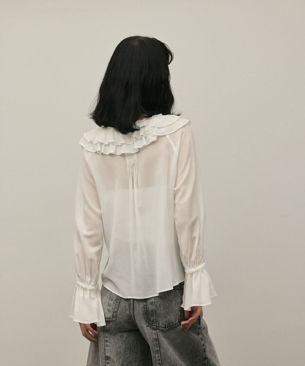 GRACE CONTINENTAL フリルブラウス ホワイト