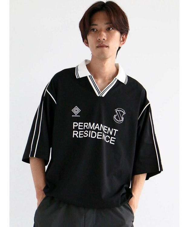 CRAFT STANDARD BOUTIQUE 接触冷感/UVカット/イージーケア/ストレッチ/ゲームシャツ-A Black