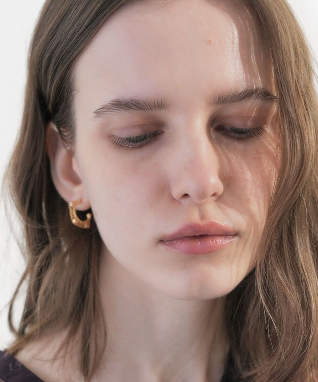 YECCA VECCA メッシュフープピアス Gold