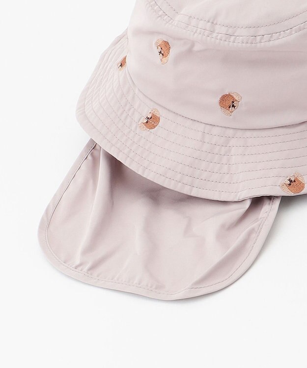 ANY KIDS 日よけ付き 刺繍 バケット ハット ベージュ