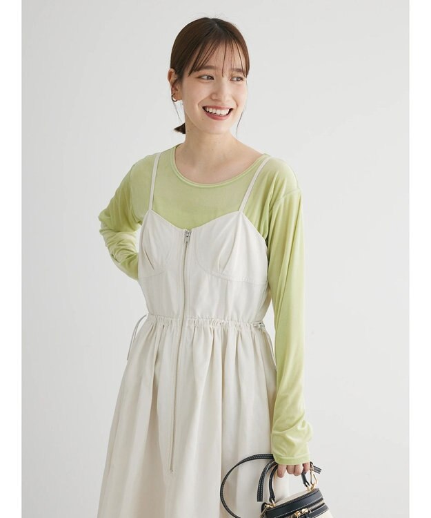 Green Parks クルーネックシアーベロアプルオーバー Lime Green