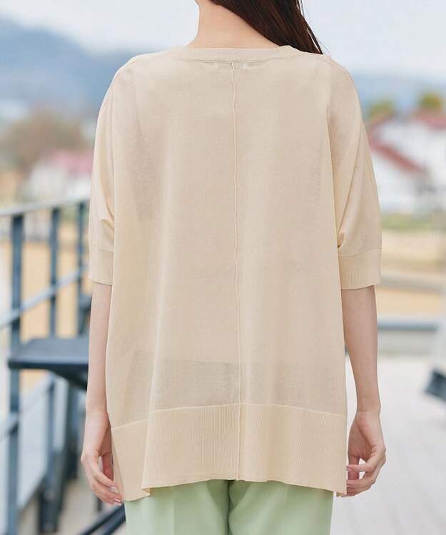 Tiaclasse 【新色追加】サラサラUVシアーニットドルマントップス エクリュ