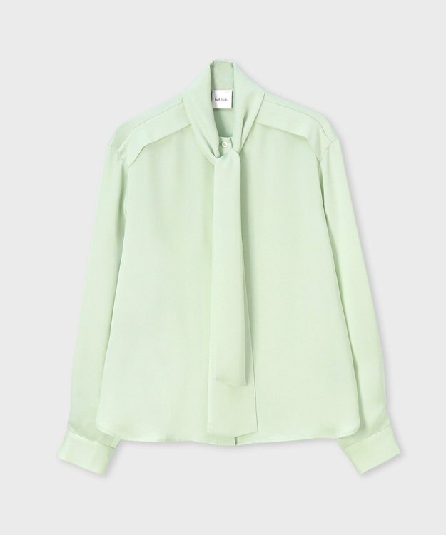 Paul Smith サテンボウタイ ブラウス ライトグリーン
