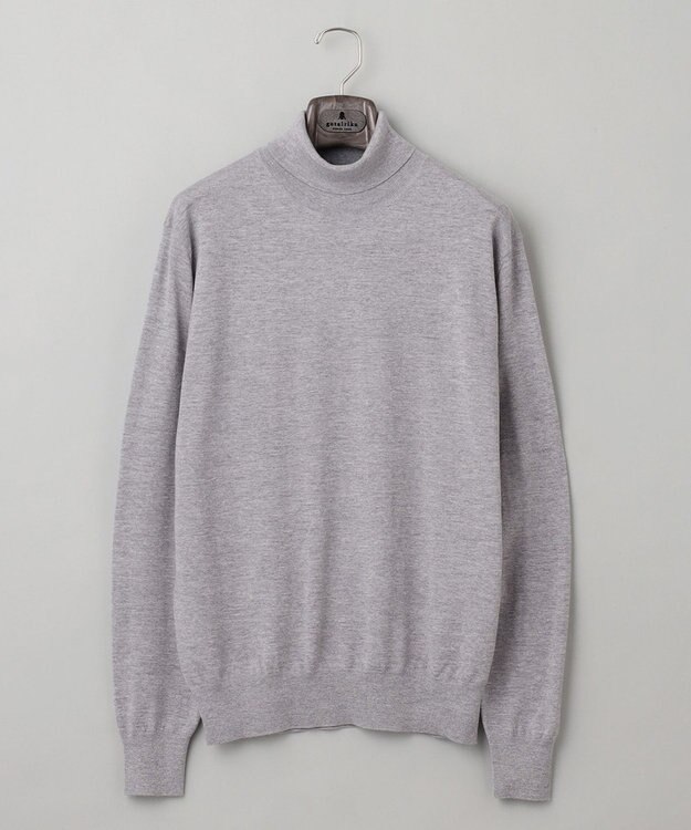 GOTAIRIKU 【家庭洗濯可能】イタリア糸 ハイゲージ タートルニット グレー系