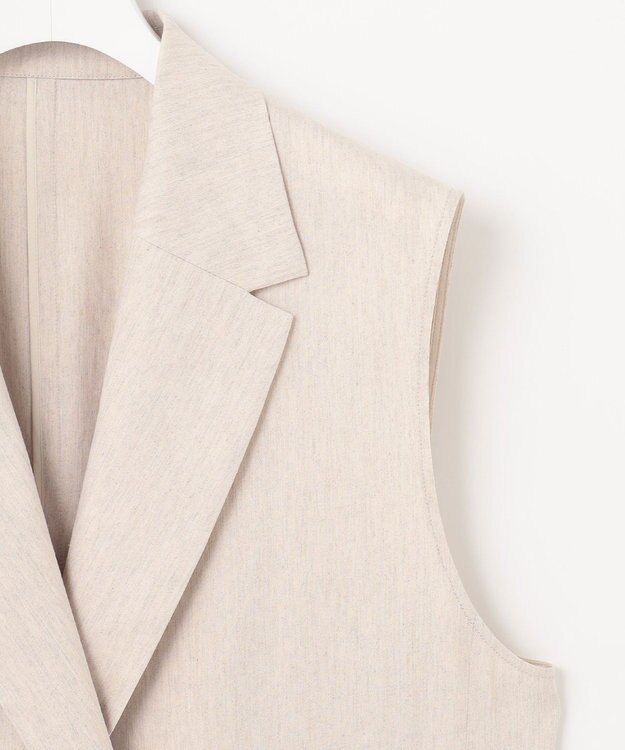 自由区 【セットアップ対応・洗える】リネンビスコースストレッチ ジレ フラックス