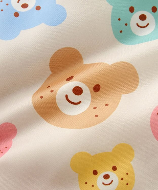 MIKI HOUSE HOT BISCUITS カラフルビーンズ 裏ボアフリース リバーシブル総柄マント マルチカラー