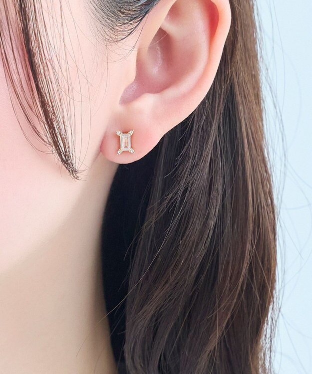 Phoebe 【金属アレルギー対応】クラシックバケットビジューセラミックピアス/ニッケルフリー（片耳） ゴールド