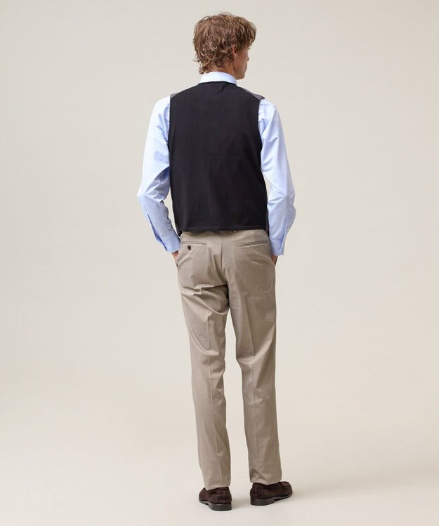 J.PRESS MEN 重ねて映える洗練レイヤード【ストレッチ / イージーケア】【FLEX YARN】ハイゲージ ニットベスト グレー系