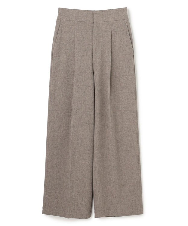 uncrave ウォッシャブルウールライクツイル ワイドパンツ シャンブレーチャコール