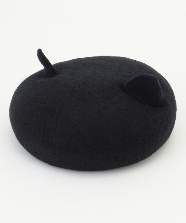 ANY KIDS ネコ耳つきベレー帽 ブラック