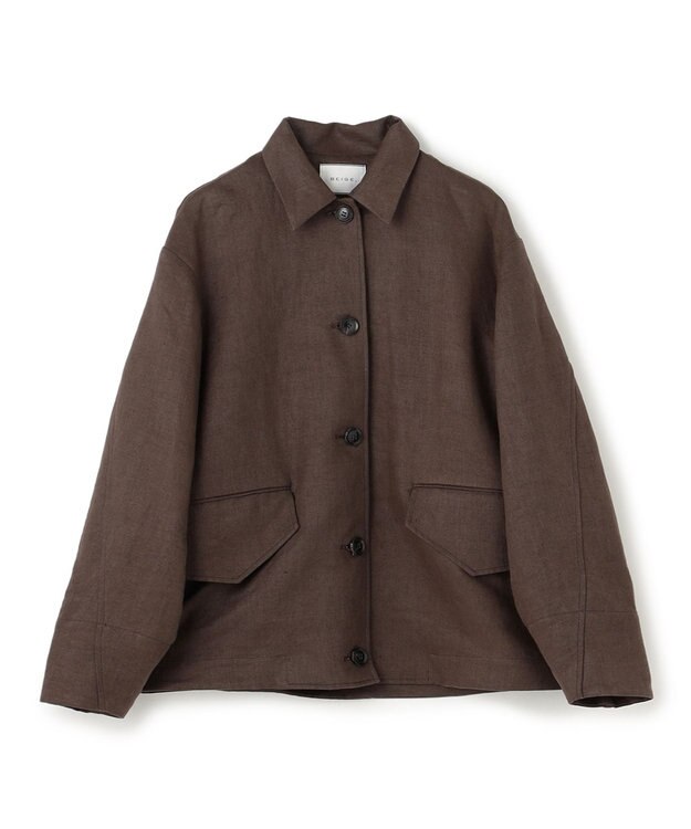 BEIGE， 【VERY 5月号掲載】CRINUM / オーバーサイズリネンジャケット Dark Brown