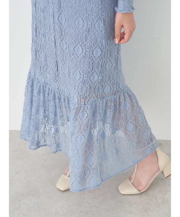 earth music&ecology 総レースワンピース Blue
