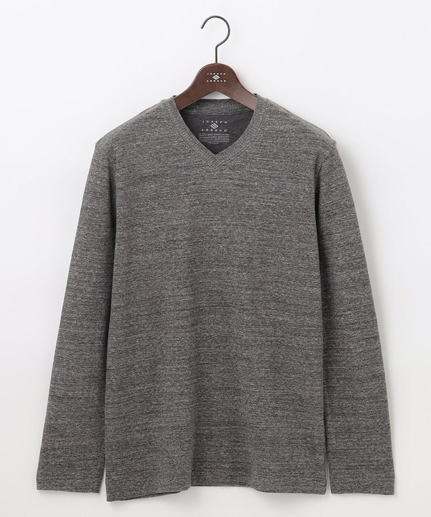 JOSEPH ABBOUD 【サスティナブル素材/柔らかな肌触り/ジャパンファブリック】 コットンラフィー Vネック Ｔシャツ グレー系