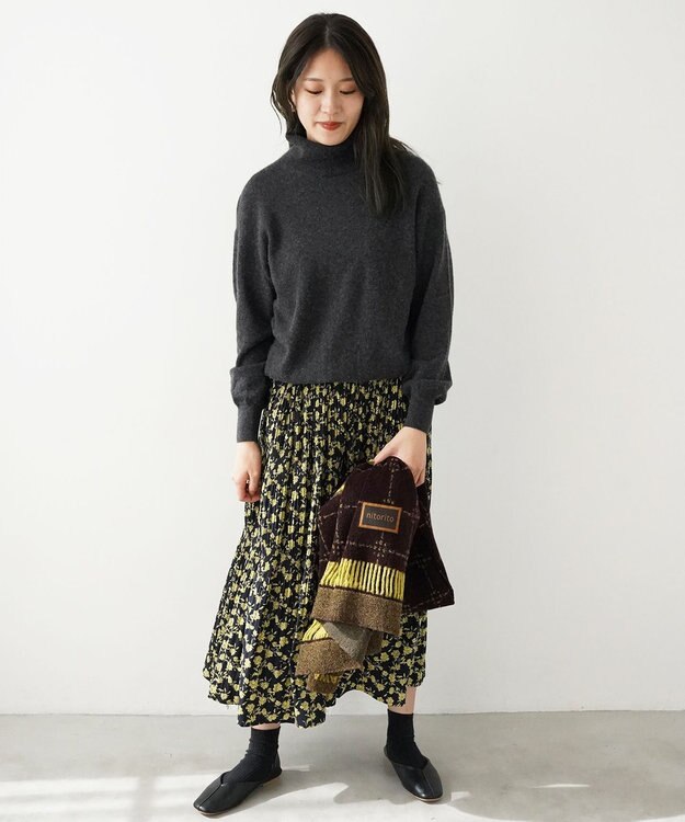 nitorito 【UNISEX】stamp チェック柄 3WAY ストール brown