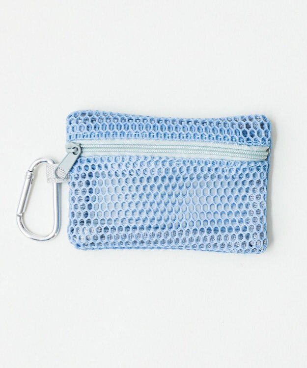 WEGO メッシュ配色ポーチ サックス