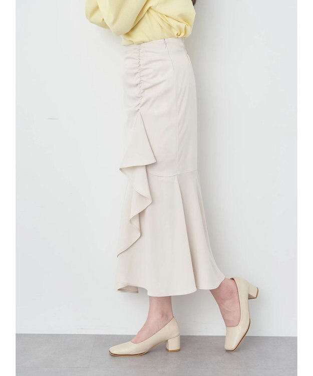 earth music&ecology 切り替えラッフルスカート Ivory