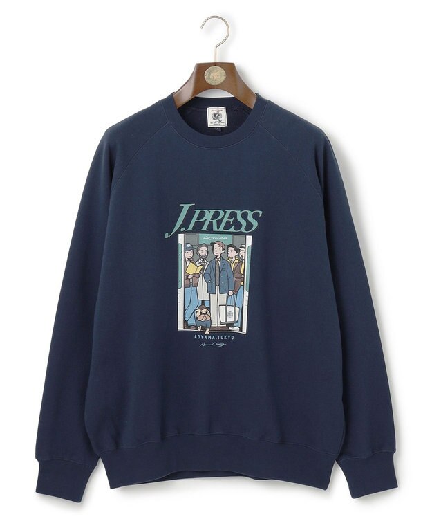 J.PRESS MEN 【AaronChang】【UNISEX】プリントスウェット シャツ ネイビー系
