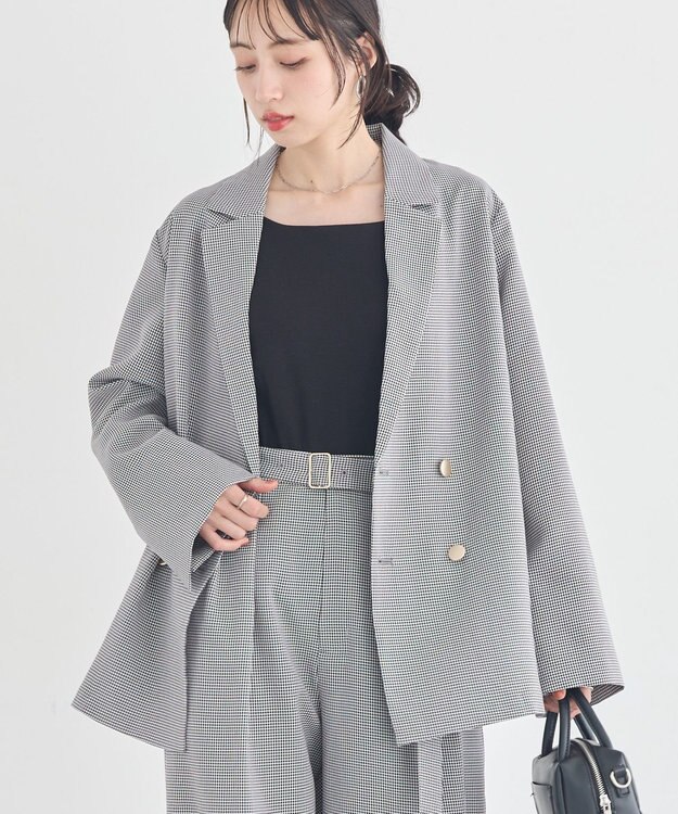 earth music&ecology 【予約】アソート金ボタンジャケット チェック