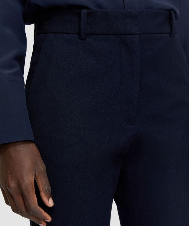 JOSEPH 【FOUNDATIONS】ギャバジンストレッチ フィットフレアートラウザーズ Navy