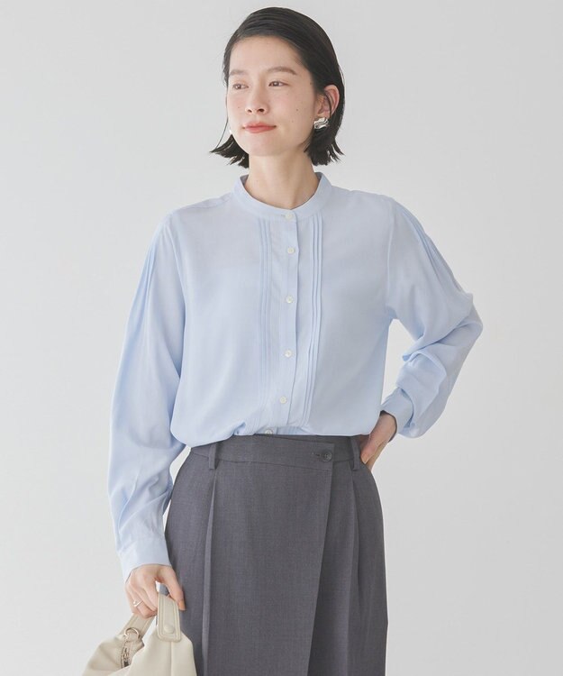 AMERICAN HOLIC サラックールタックブラウス Sax