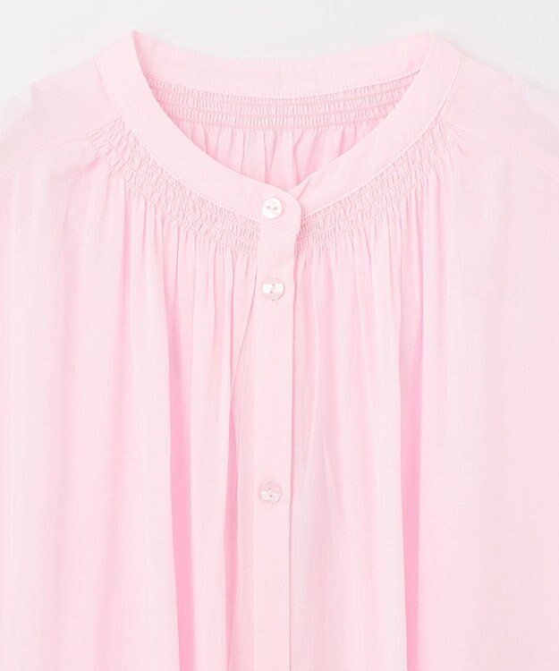 ANY 【洗える】シャーリングチュニック ブラウス ピンク系