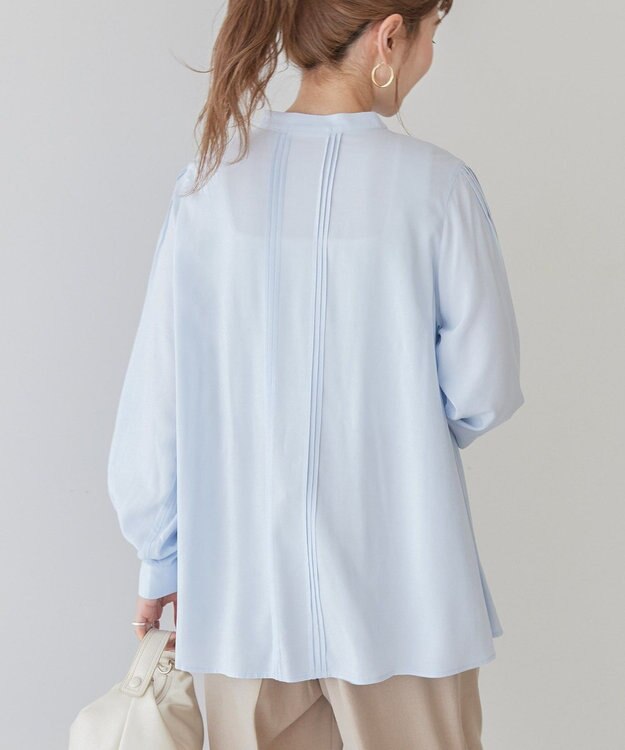 AMERICAN HOLIC サラックールタックブラウス Sax