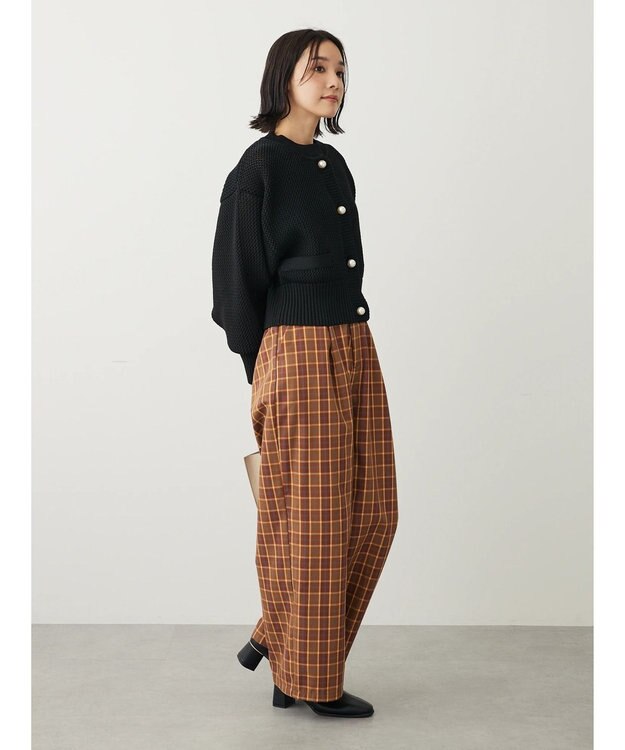 Green Parks ・ＥＬＥＮＣＡＲＥ　ＤＵＥ　パール釦カーディガン Black