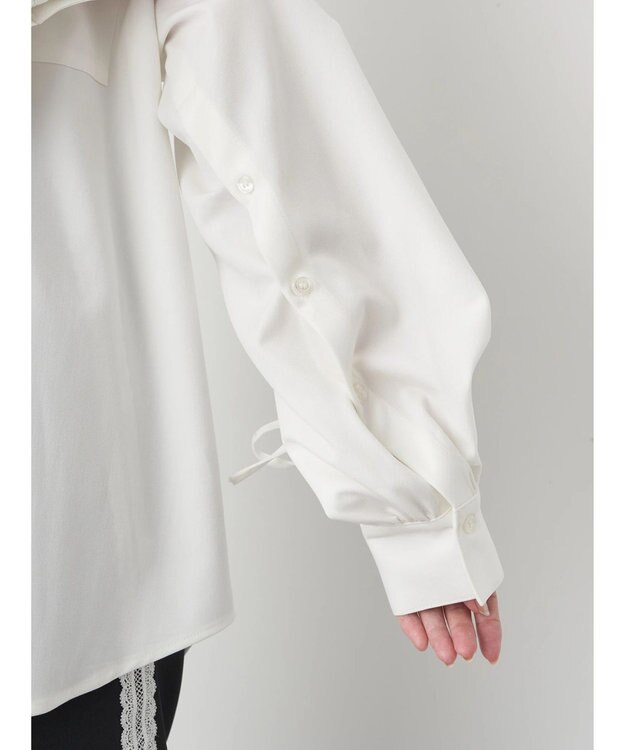 earth music&ecology リボンポイントシャツチュニック Off White