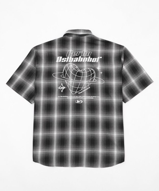 WEGO 【ユニセックス着用ITEM】グラフィックオンブレチェックシャツ（SS） ブラックチェック1