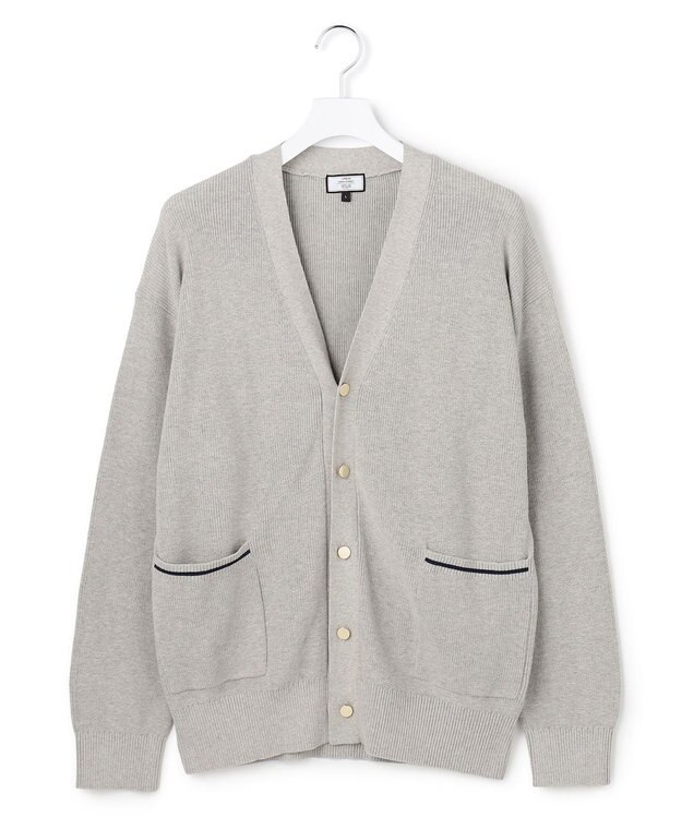 J.PRESS YORK STREET 【UNISEX】ベーシック Vネック カーディガン ライトグレー系