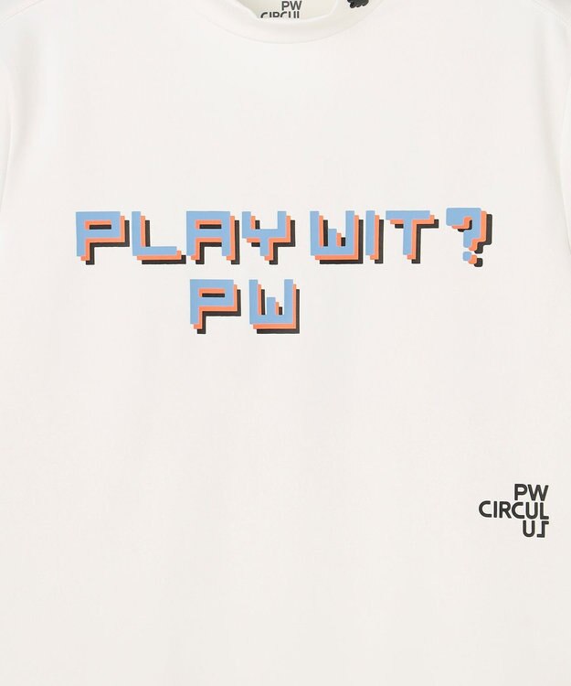PW CIRCULUS 最新作！【WOMEN】 PIXEL GRAPHIC モックネックT  ゴルフウェア レディース ホワイト系