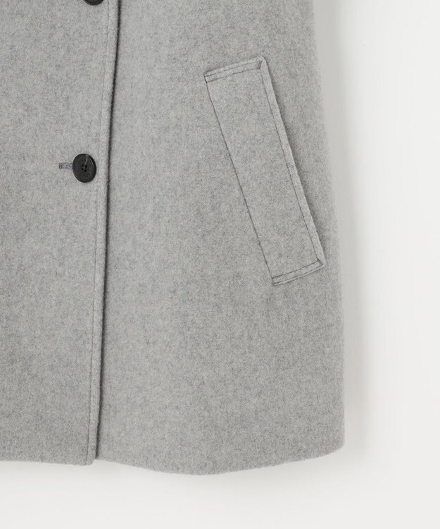 J.PRESS LADIES L Jackal 140sソフトメルトン Pコート ライトグレー系