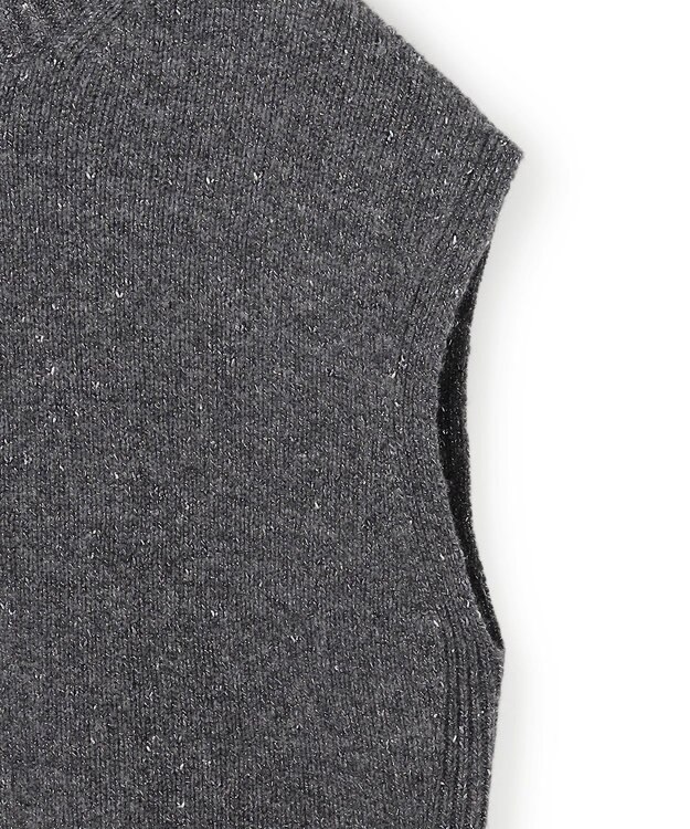 ICB L 【30th ANNIVERSARY】 カシミヤブレンドルレックス ハイネックニットベスト ミディアムグレー