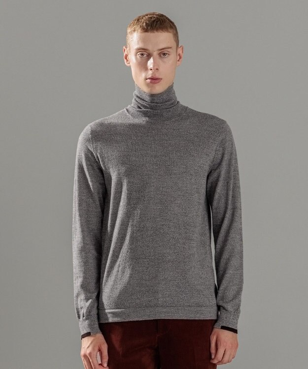 JOSEPH HOMME ウォッシャブルメリノ　タートルネックニット ライトグレー系