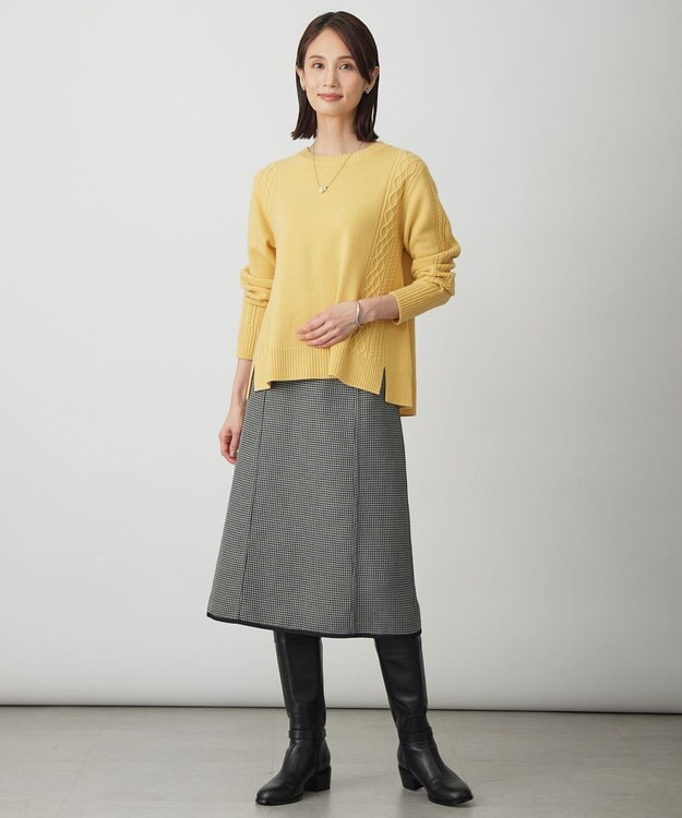 J.PRESS LADIES S 【リバーシブル】リバーチェック スカート グレー系