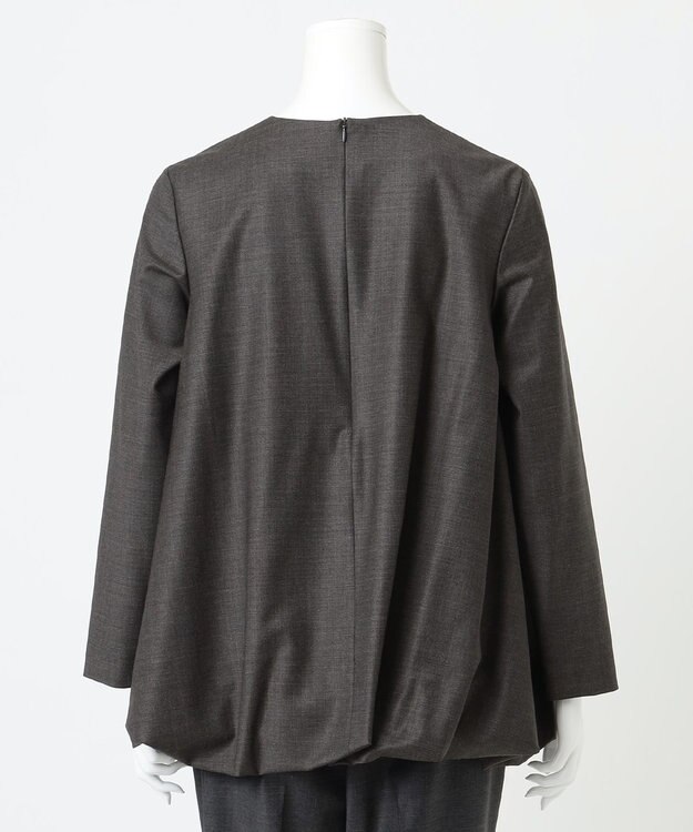 23区 【R(アール)】ウールトロストレッチ バルーン ブラウス グレー系