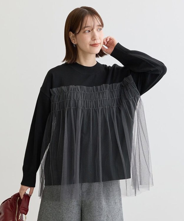 Green Parks チュールドッキングプルオーバー Black