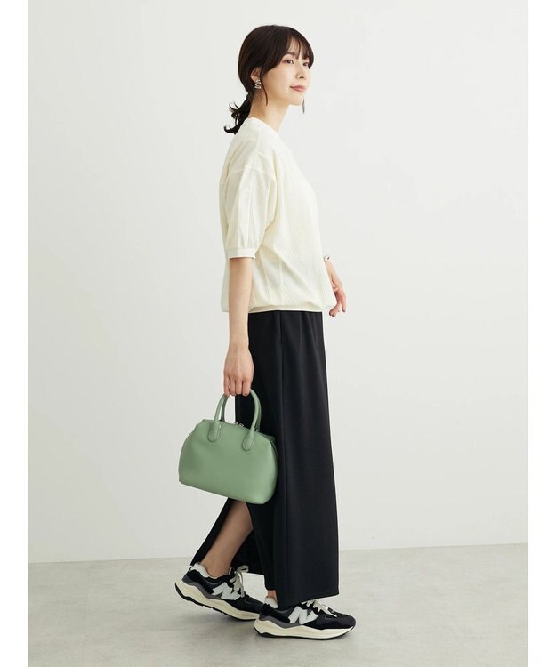 Green Parks ワッフル布帛ドッキングプルオーバー２ Off White