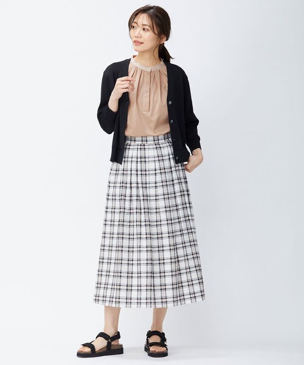 J.PRESS LADIES 【洗える】BEZ Cリネンマドラス スカート ピンク系3