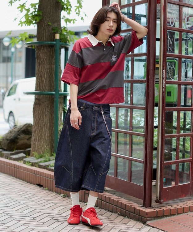WEGO 【ユニセックス着用ITEM】ナンバリングラガーシャツ ワイン