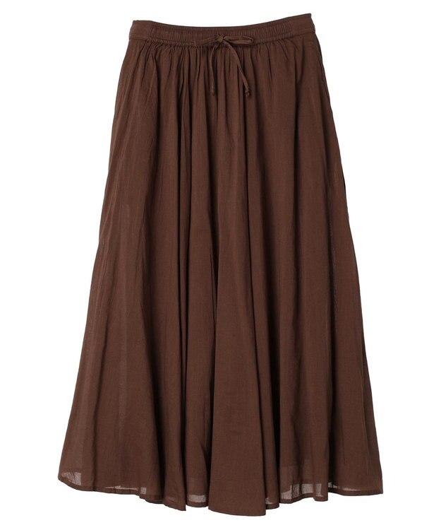 Green Parks インド綿　ふんわりボイルロングスカート Brown
