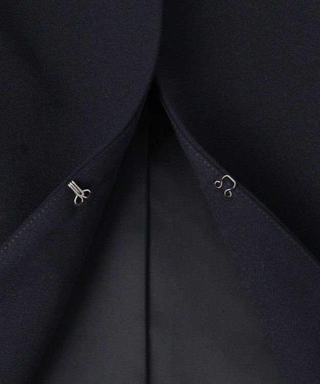 J.PRESS LADIES L 【洗える】T/Rアルガンシルク ノーカラー ジャケット ネイビー系