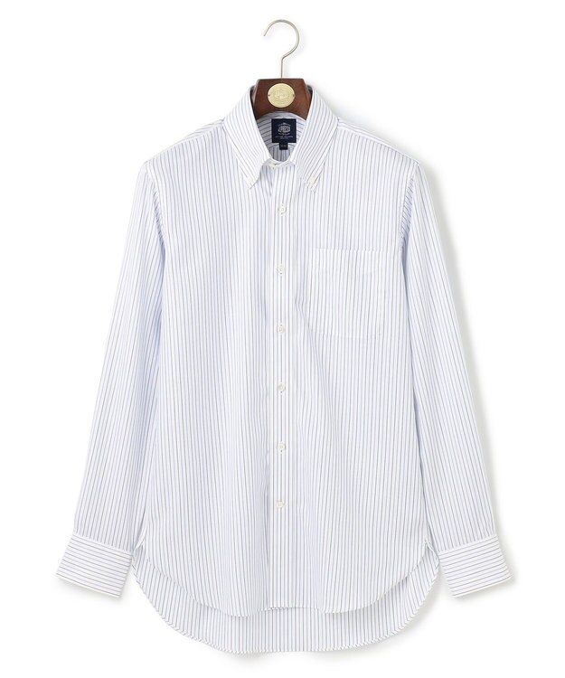 J.PRESS MEN 【PREMIUM PLEATS / 形態安定】スーピマコットンオルタネートストライプ  シャツ/B.D. サックスブルー系1