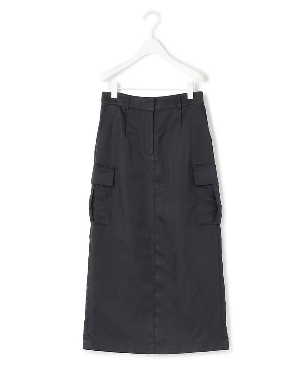 ICB L 【洗える】ヘビーナイロンツイル スカート ブラック系