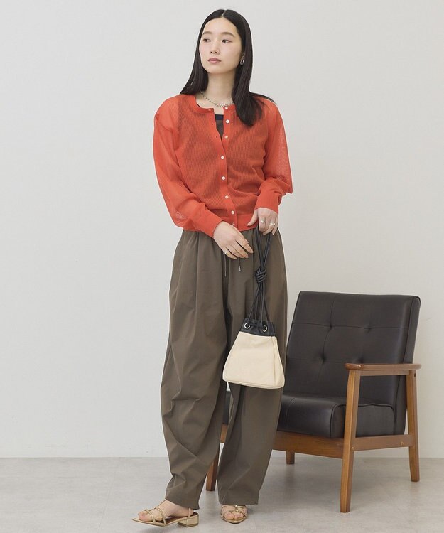 AMERICAN HOLIC シアーリブニットカーディガン Red