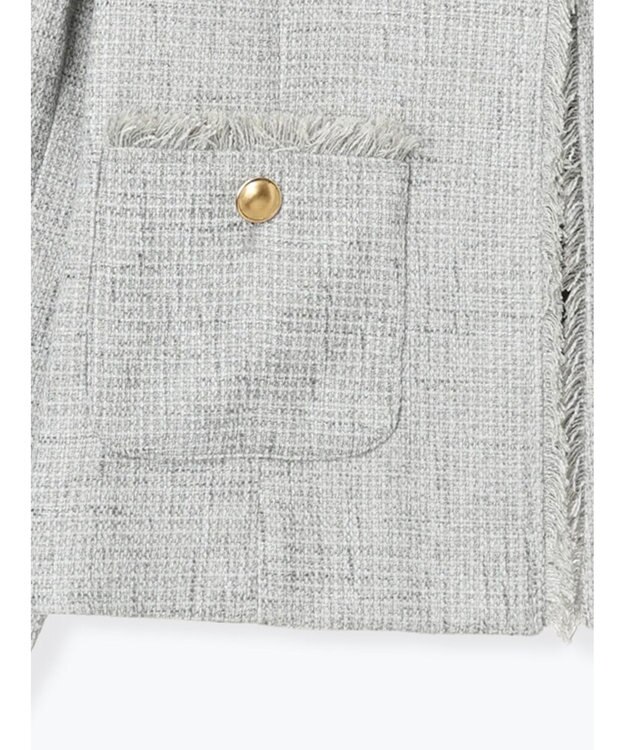 Te chichi 【セレモニーアイテム】ツイードノーカラージャケット グレー