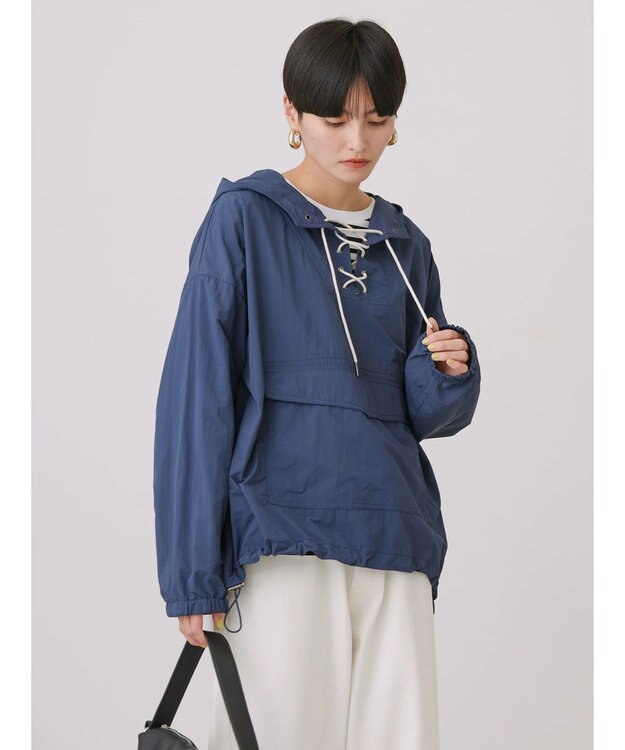 AMERICAN HOLIC ポケッタブル撥水加工アノラックパーカー Navy