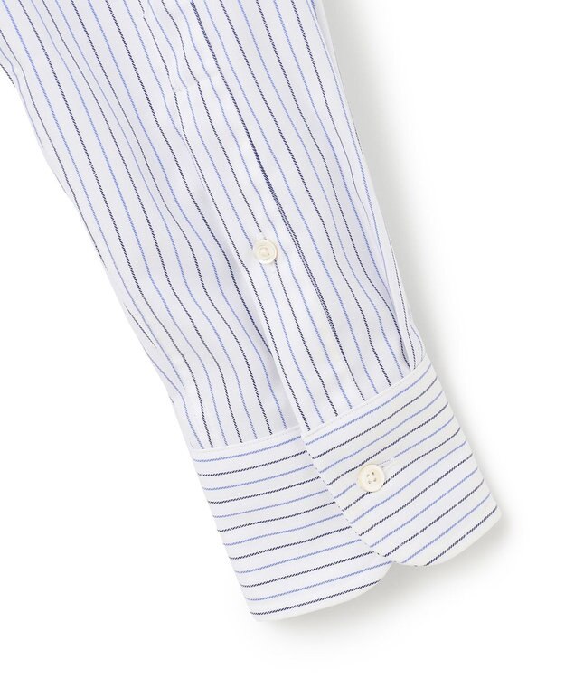 J.PRESS MEN 【KING SIZE】【PREMIUM PLEATS / 形態安定】スーピマコットンオルタネートストライプ  シャツ/B.D. サックスブルー系1